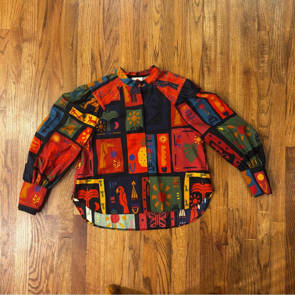 FARM Rio Colorful Graphic Blouse | Size S